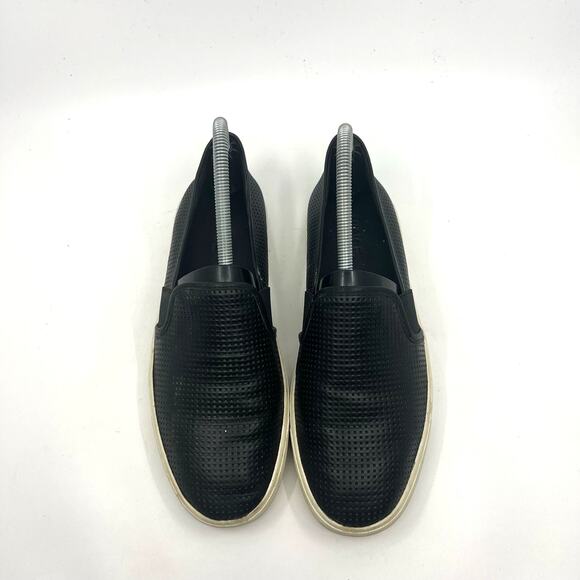 VINCE Black Perforated Leather Slip On Sneakers Women's 8 US - Picture 5 of 9